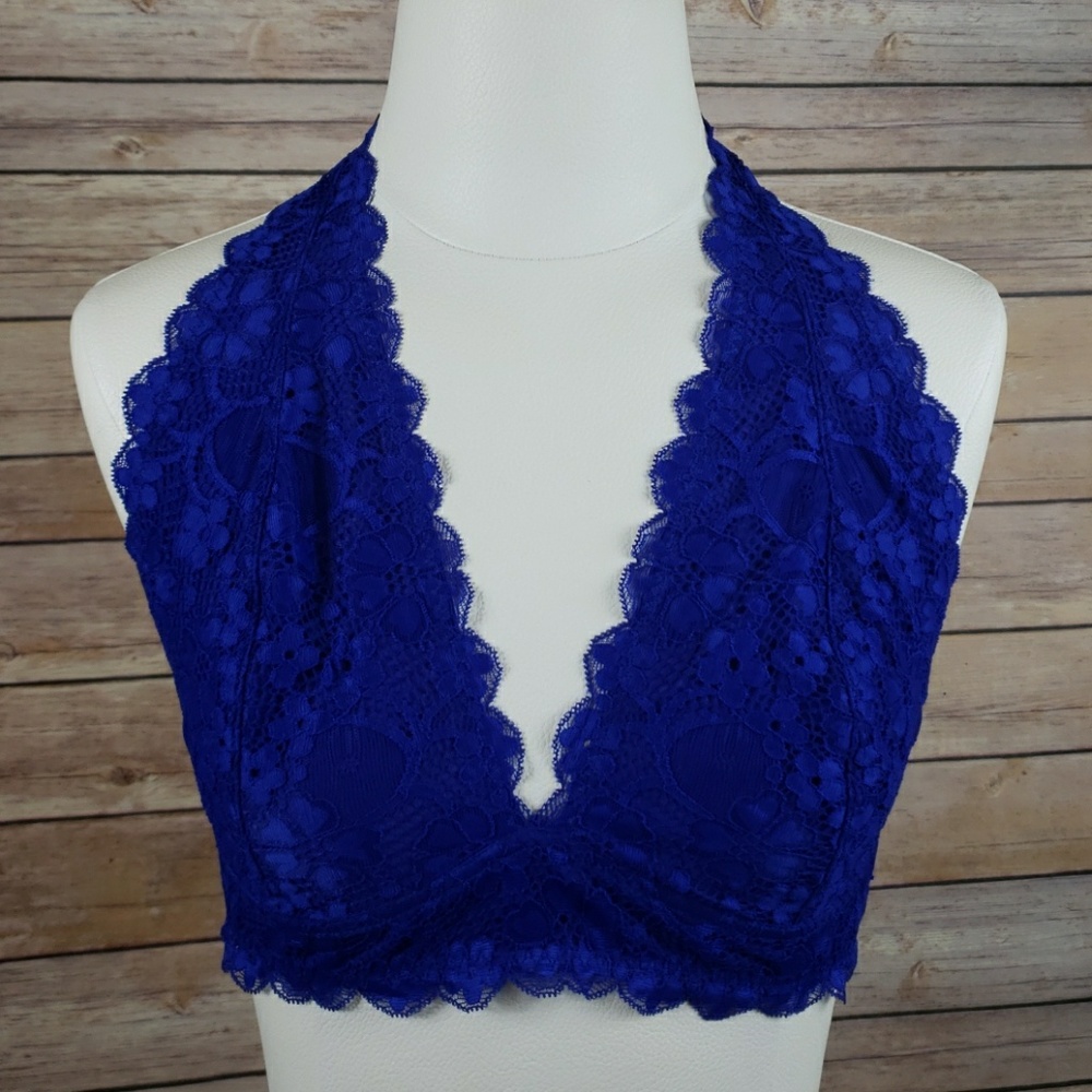 Royal blue Free People lace bra